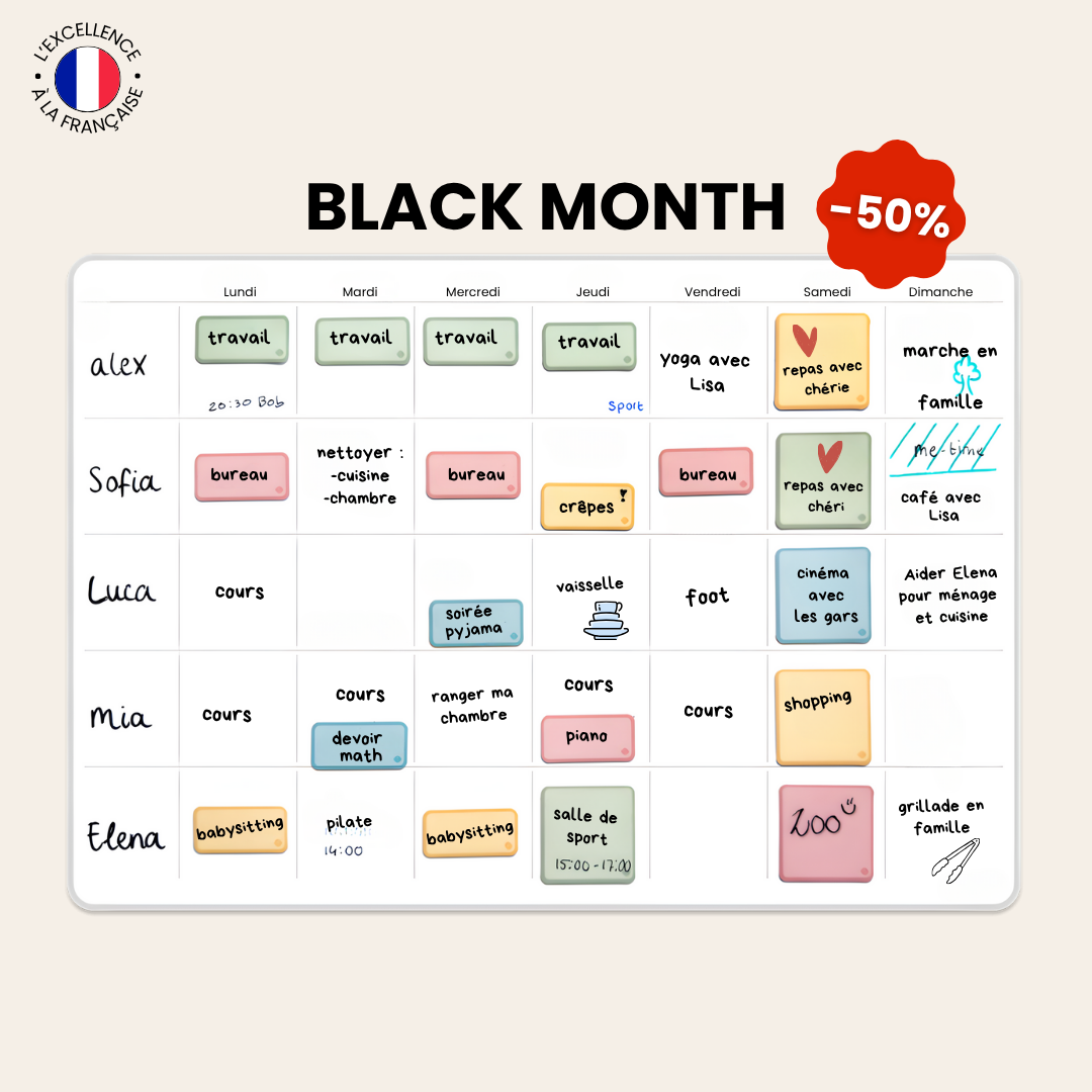Planning Adhésif & Réutilisable ŌMA
