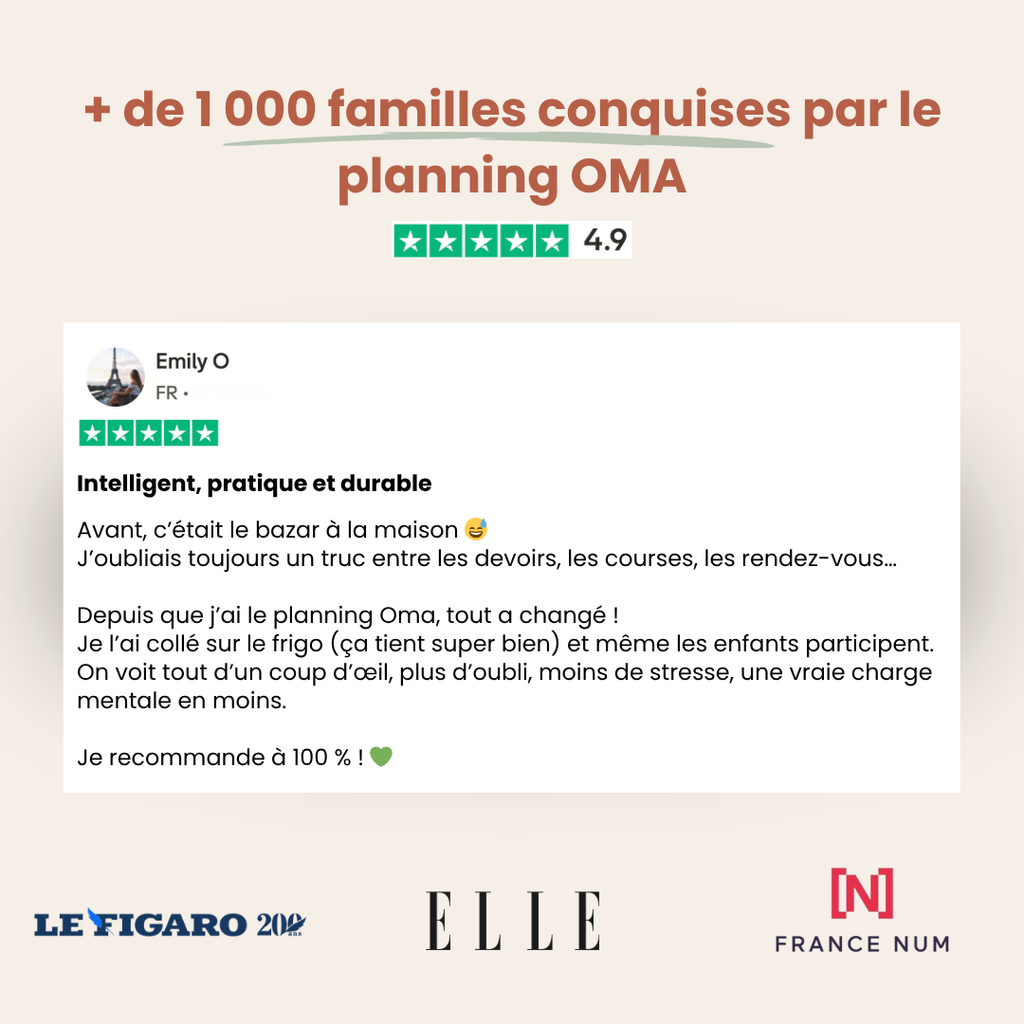 Planning Adhésif & Réutilisable ŌMA